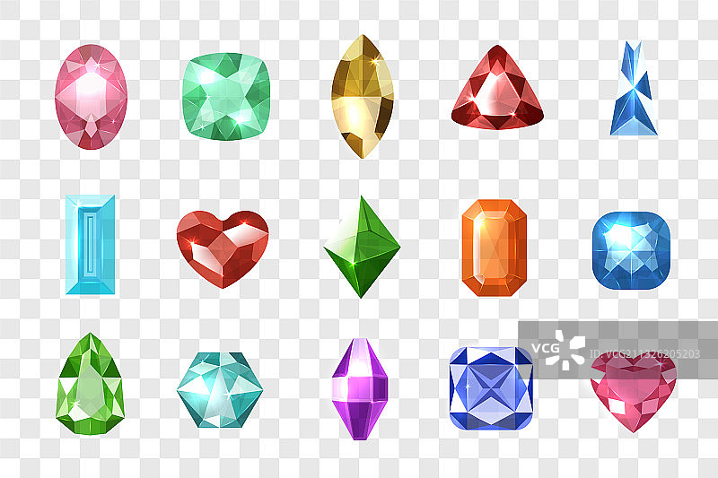 逼真宝石印花套装合集图片素材