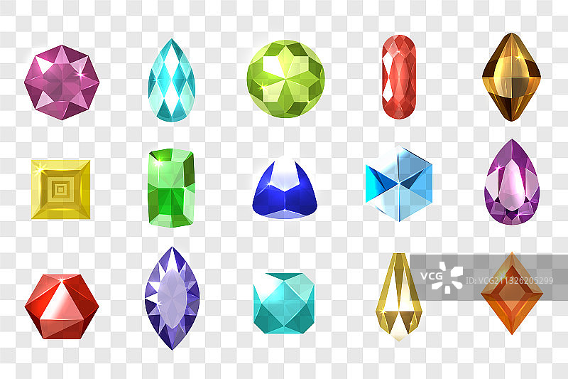 逼真宝石印花套装合集图片素材