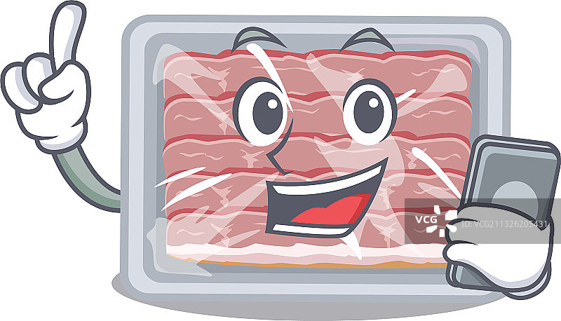 冷冻熏培根卡通人物在讲话图片素材
