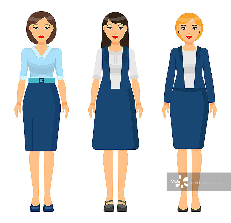 不同发型的商务女性图片素材