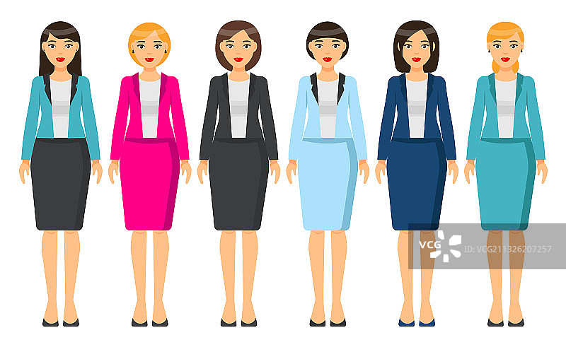 商务女性着装规范套装图片素材