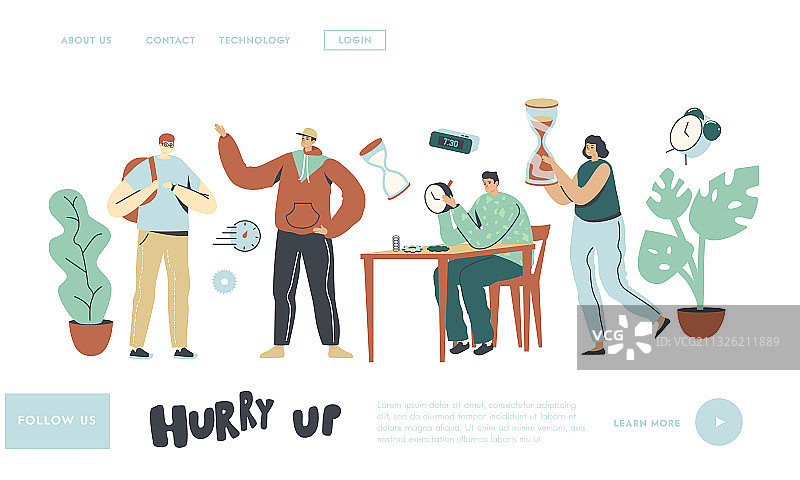 人物与时间着陆页模板图片素材