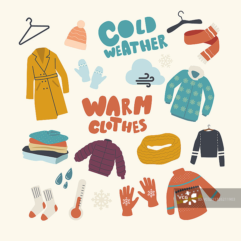暖冬服饰主题针织帽图标合集图片素材