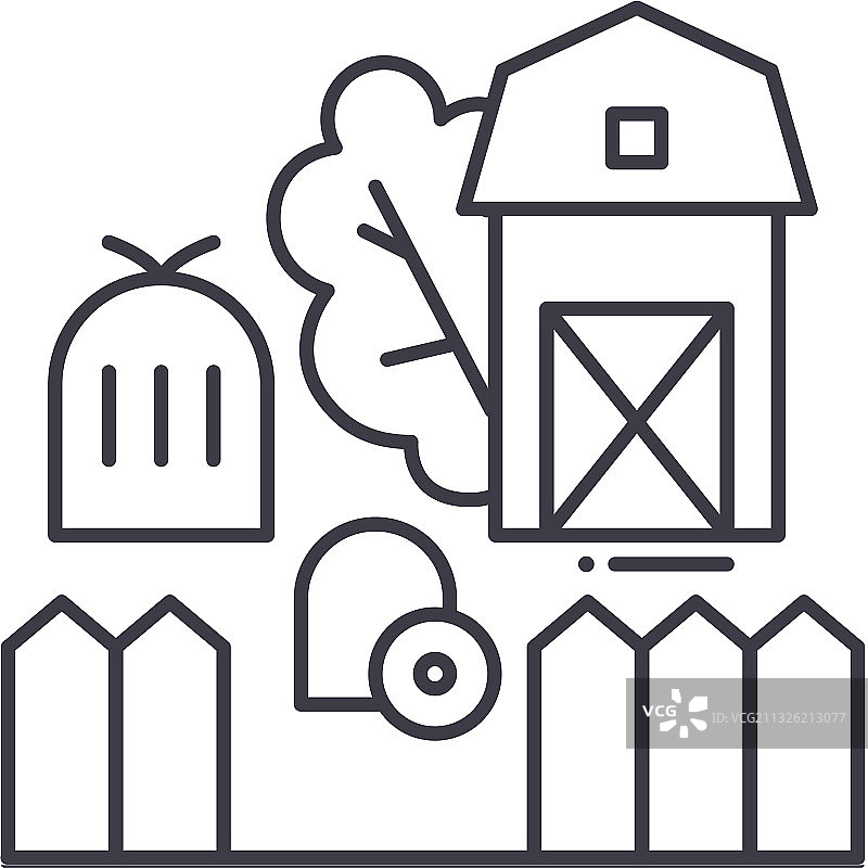 农场线性图标图片素材