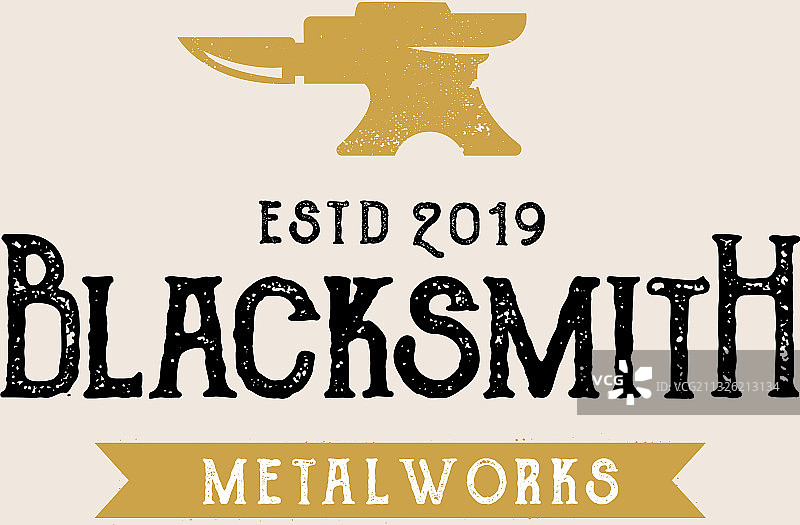 复古铁匠标志模板图片素材