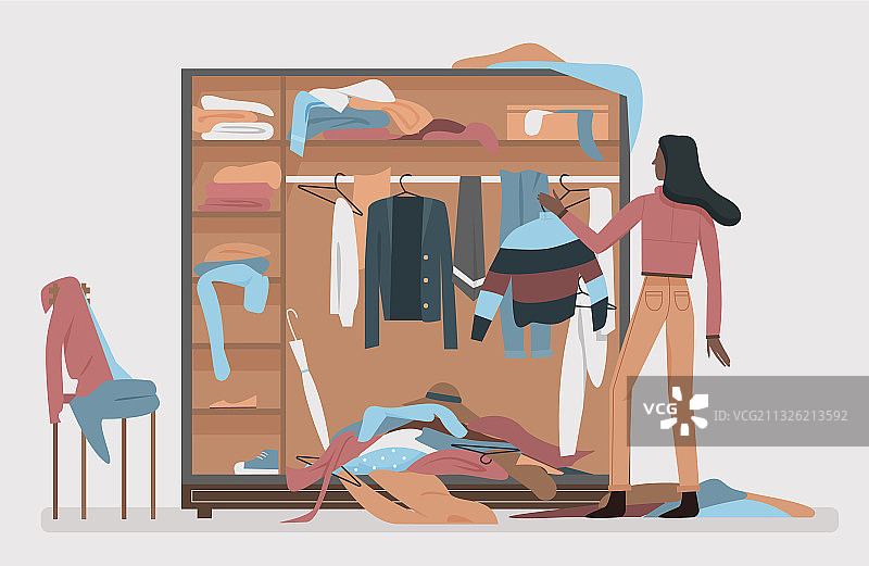 凌乱的衣柜更衣室家居室内图片素材