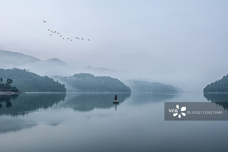 水库小景图片素材