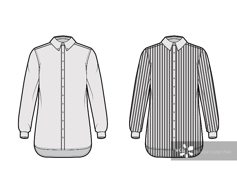 经典衬衫与牧师条纹技术图片素材