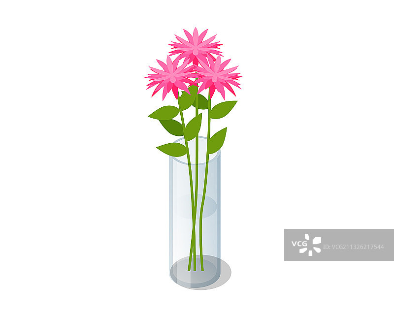 2.5D透明粉色花束图片素材