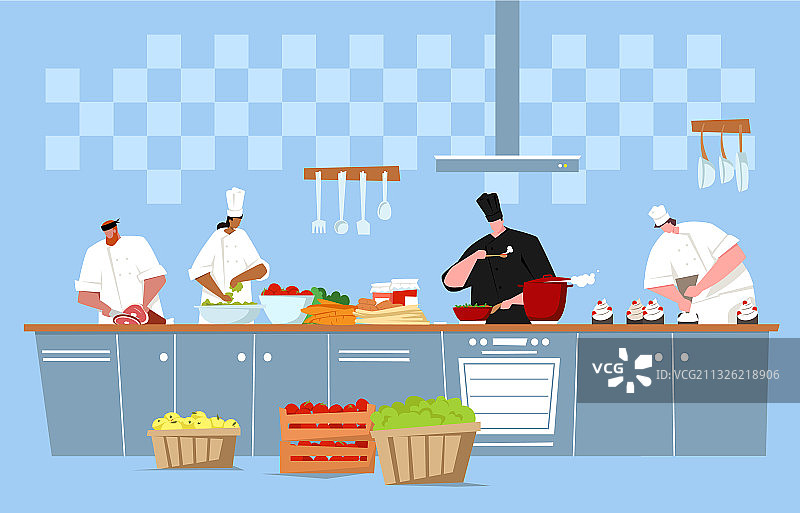 在厨房烹饪图片素材