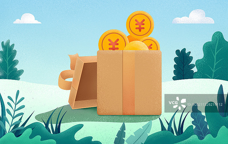 草地上的礼品盒图片素材