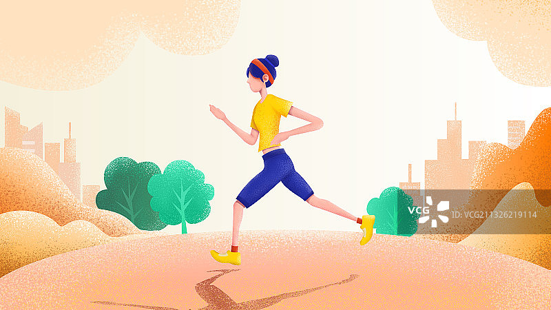 公园跑步的女人图片素材