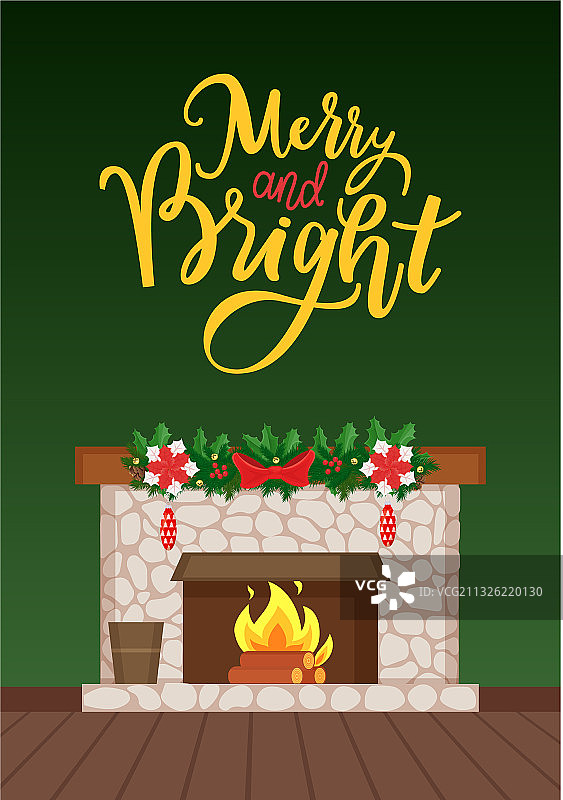 节日快乐和篝火壁炉图片素材