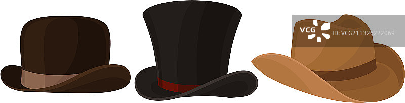 时尚男士宽边帽和黑色上衣图片素材