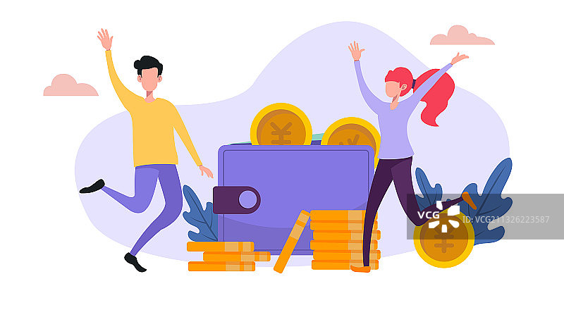 金融理财的两个人图片素材