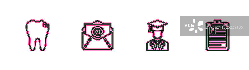 线条毕业牙齿图片素材