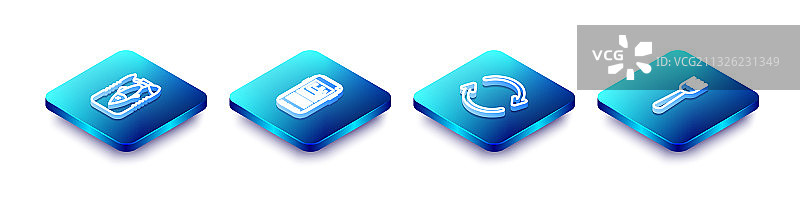 2.5D等距线条停止海洋塑料污染图片素材