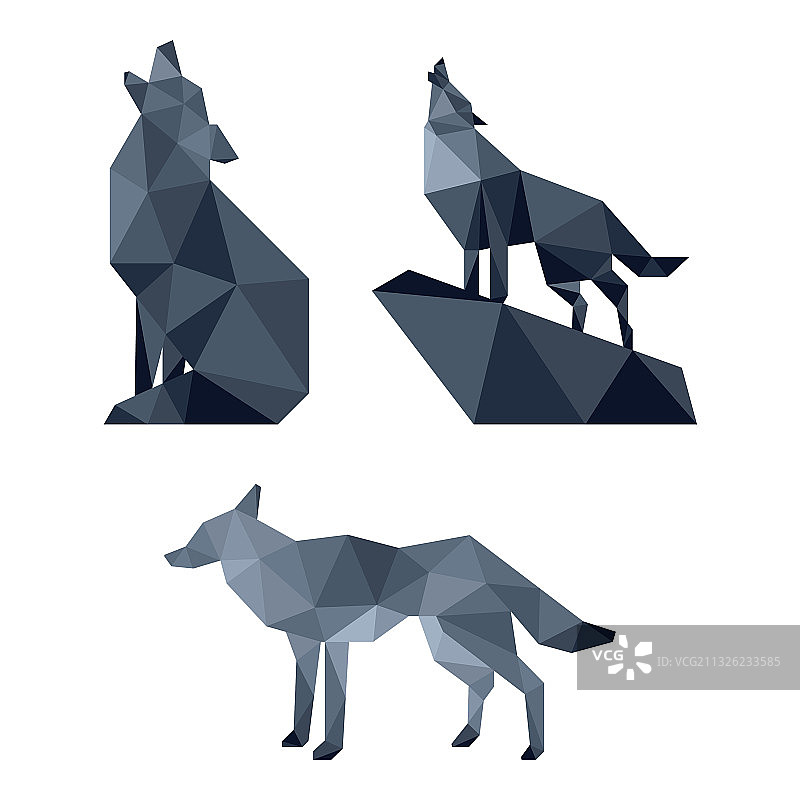 狼低多边形设计图片素材