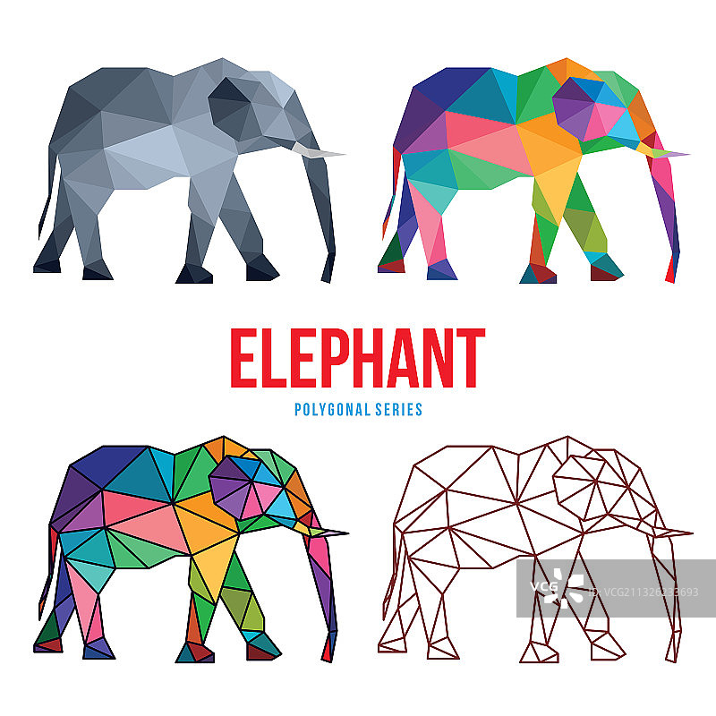 大象低聚设计图片素材