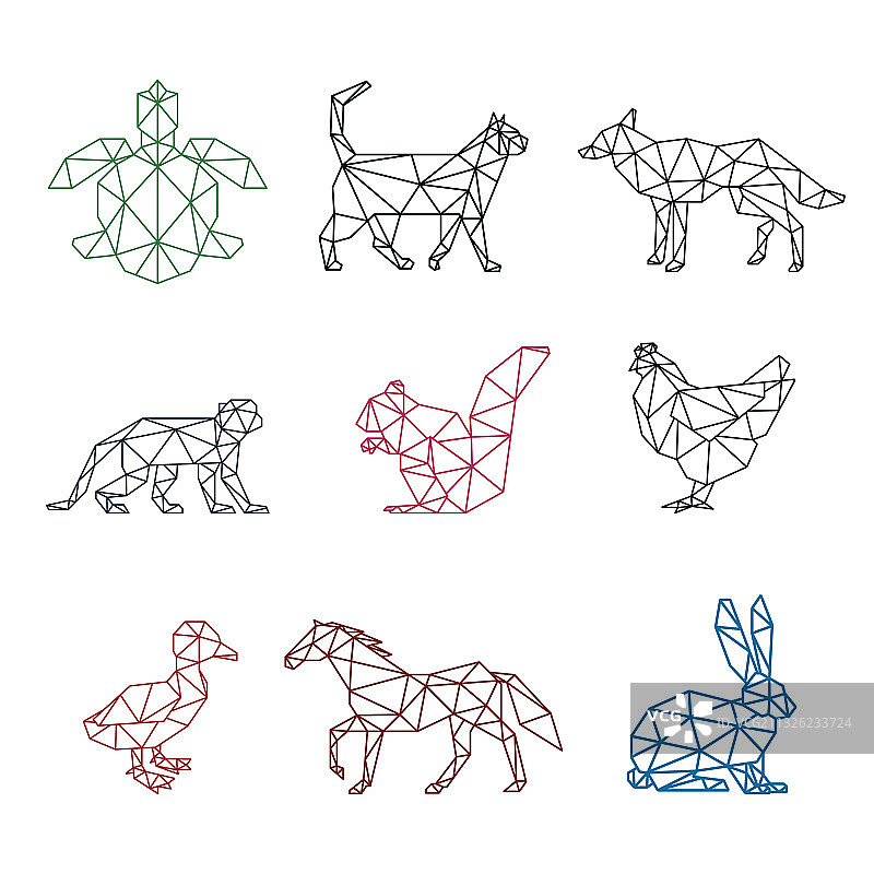 宠物低多边形设计图片素材