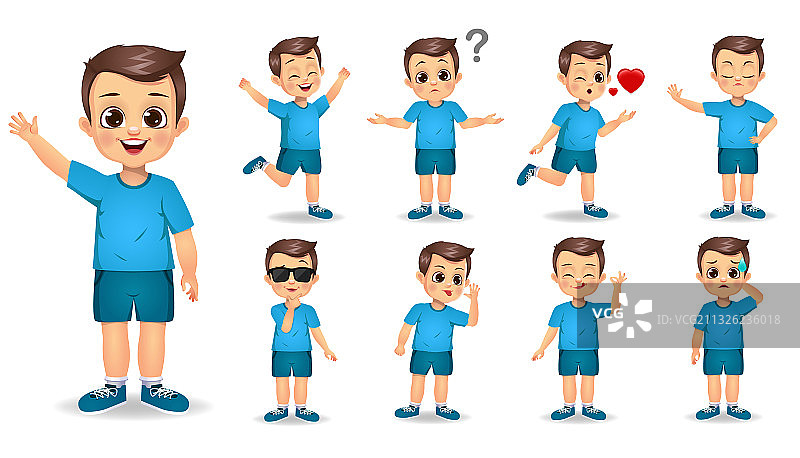 可爱男孩角色套装图片素材