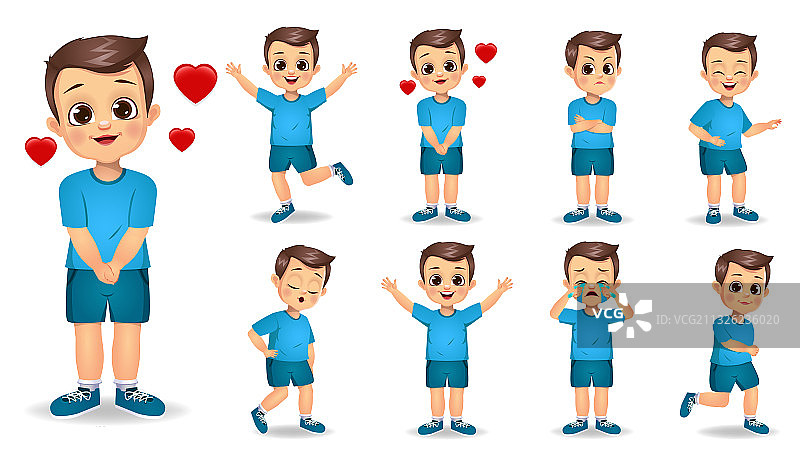 可爱男孩角色套装图片素材