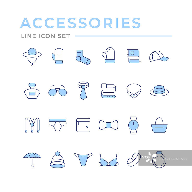 彩色线条配饰图标套装图片素材