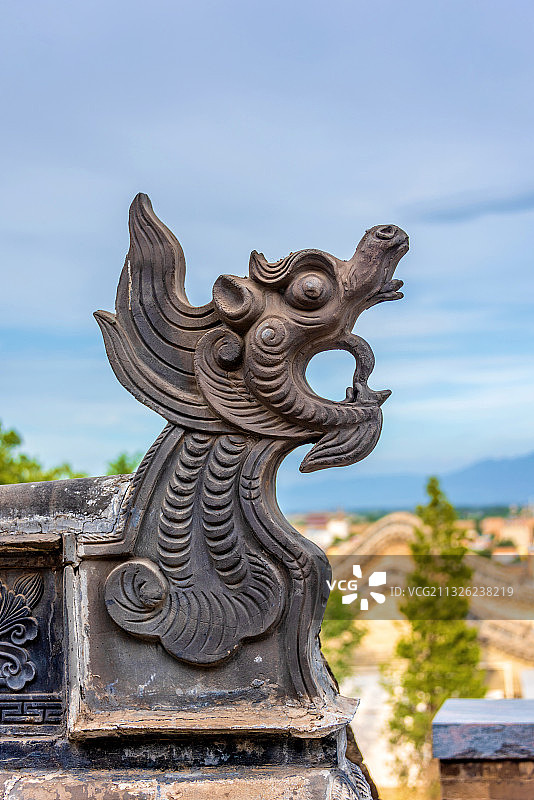 中国山西忻州古城龙型建筑构件图片素材