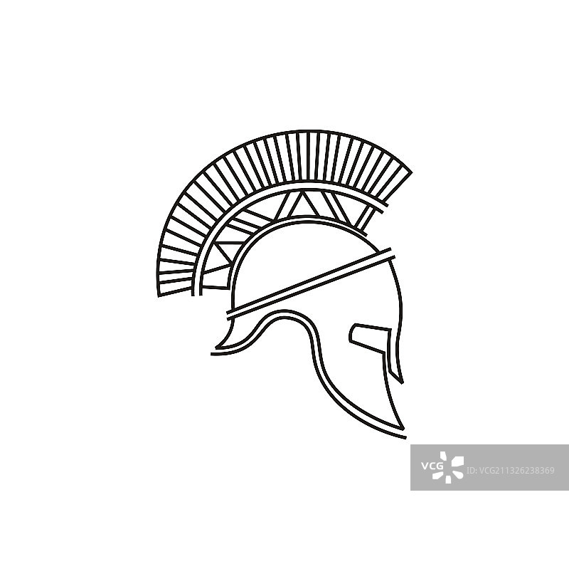 斯巴达勇士头盔线条艺术logo设计图片素材
