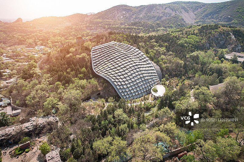 北京市房山周口店猿人遗址航拍图片素材