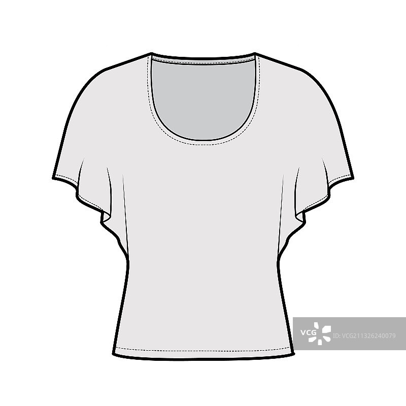 带中号蝙蝠袖的技术时装上衣图片素材