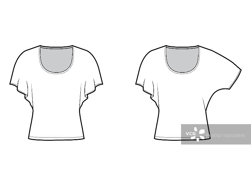 中袖蝙蝠衫上衣技术套装图片素材