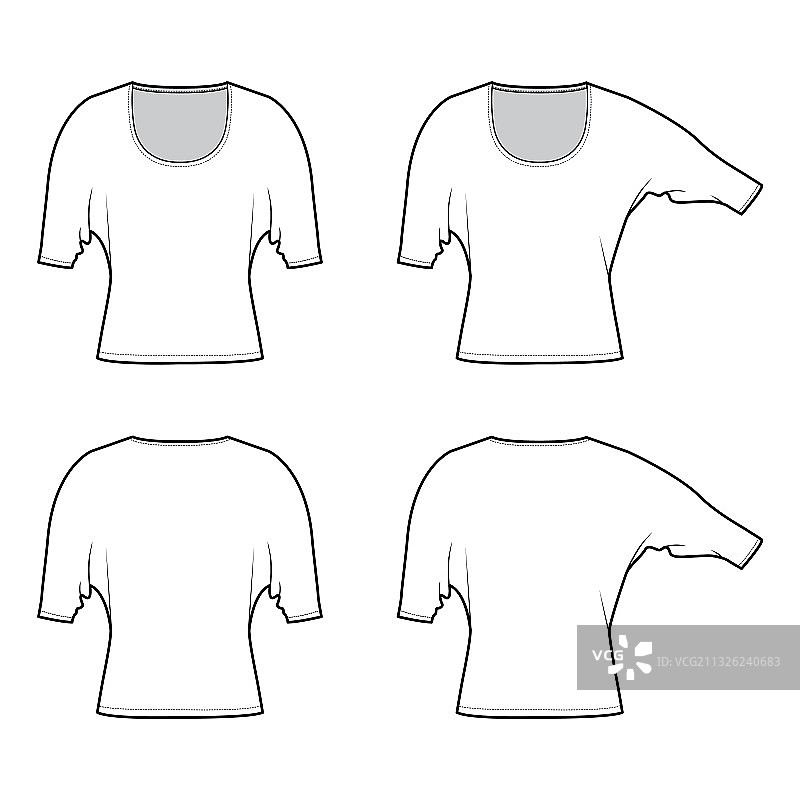 肘部和蝙蝠袖上衣组合图片素材