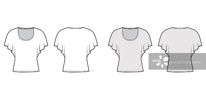 带中号蝙蝠袖的技术时装上衣图片素材