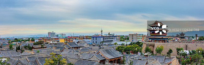 中国山西忻州古城全景风光图片素材