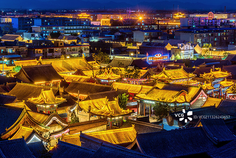 中国山西忻州古城夜景图片素材