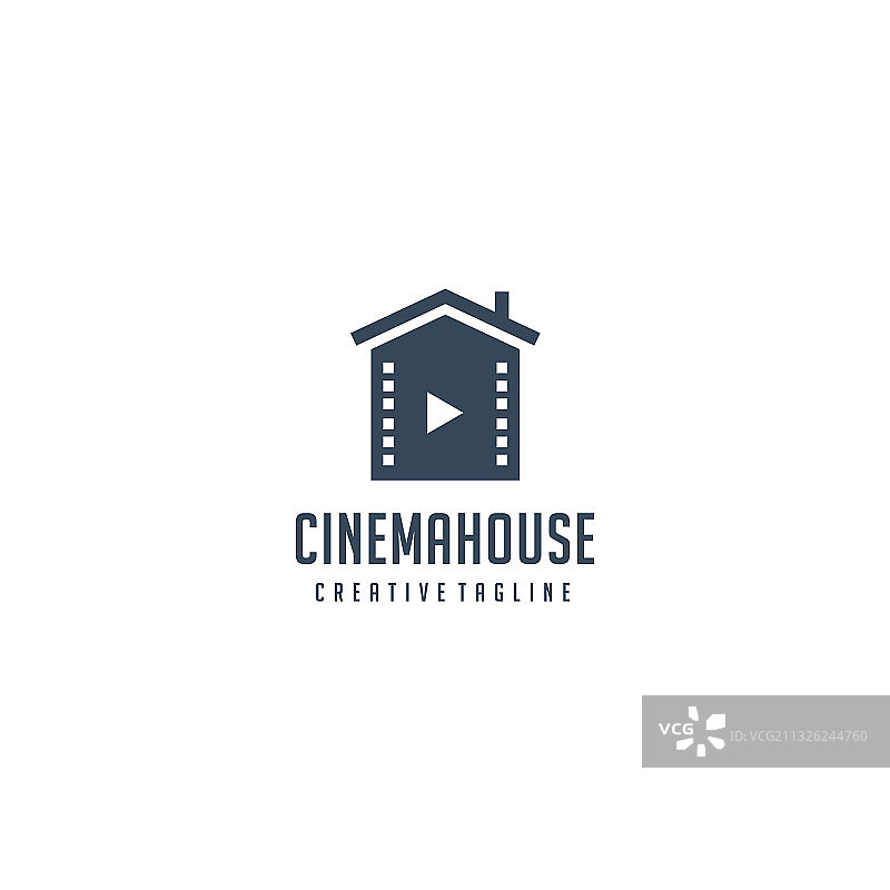 房屋与电影胶片负片logo图片素材