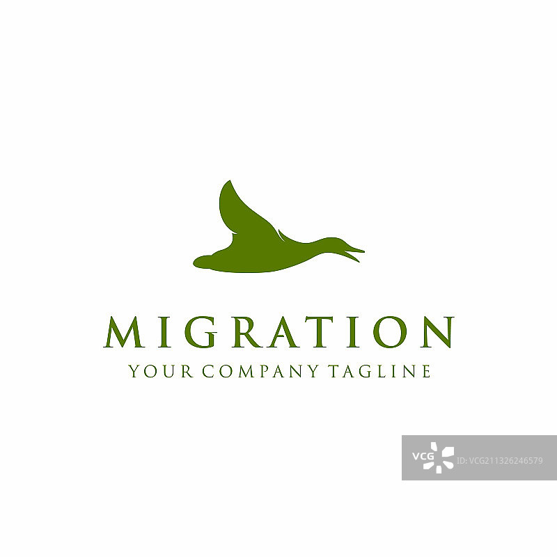 飞鹅天鹅鸭剪影标志设计图片素材