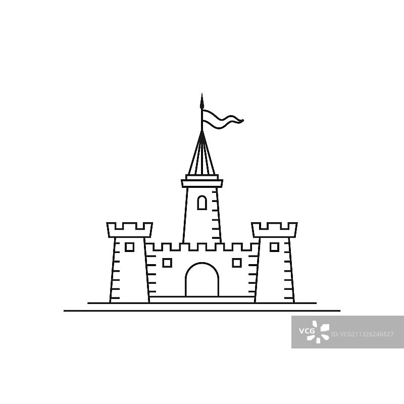 简约线条城堡标志设计灵感图片素材