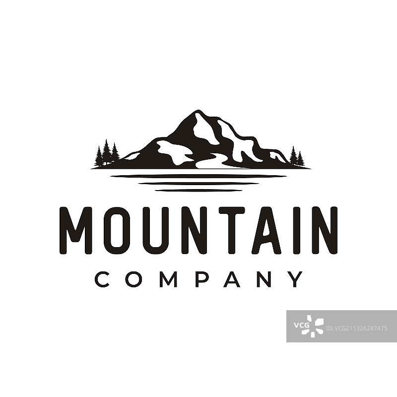 海与湖山景剪影图片素材