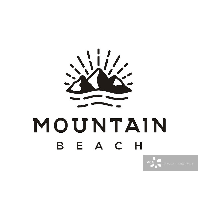 复古时尚山海太阳冒险图片素材