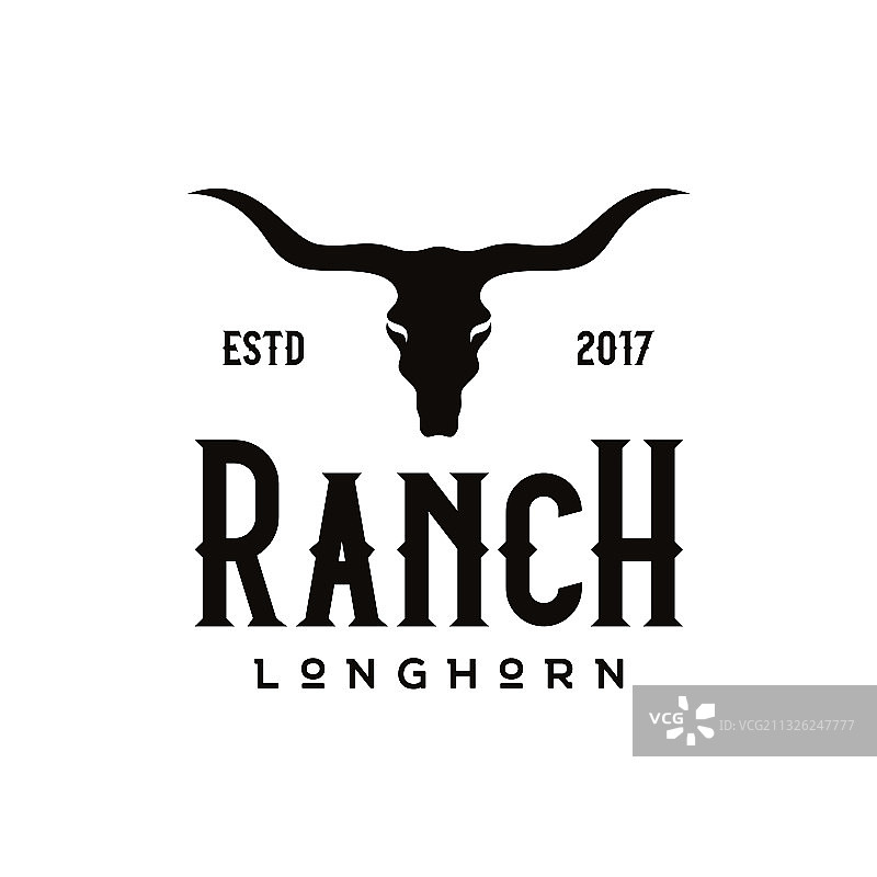 复古德州长角牛图片素材