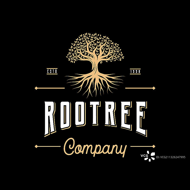 抽象橡树榕树logo设计图片素材