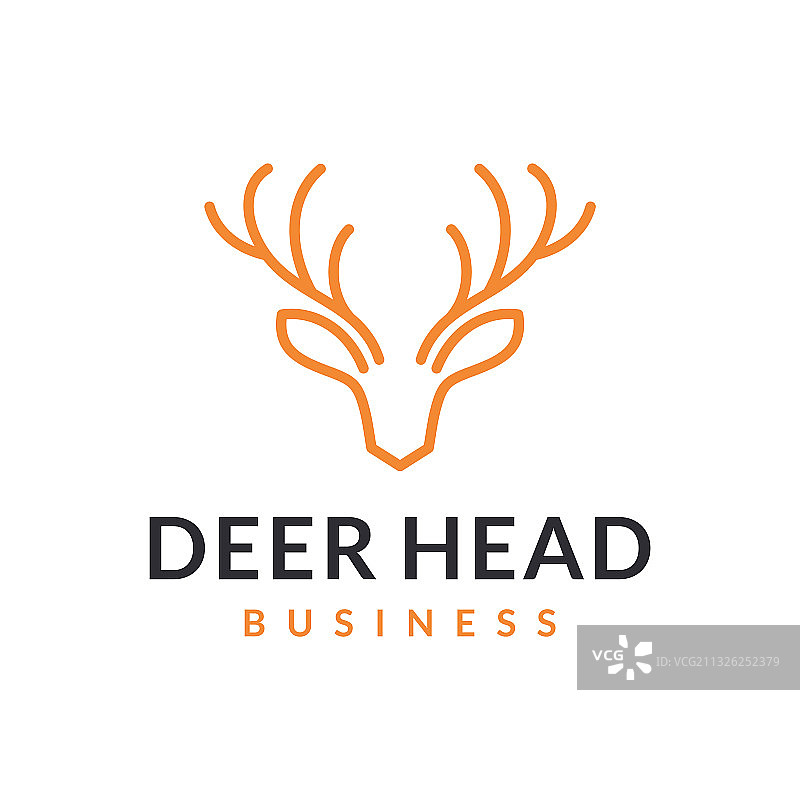 鹿角logo设计线条艺术风格图片素材