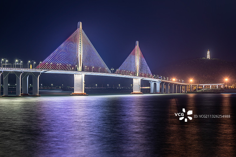 肇庆阅江大桥夜景图片素材