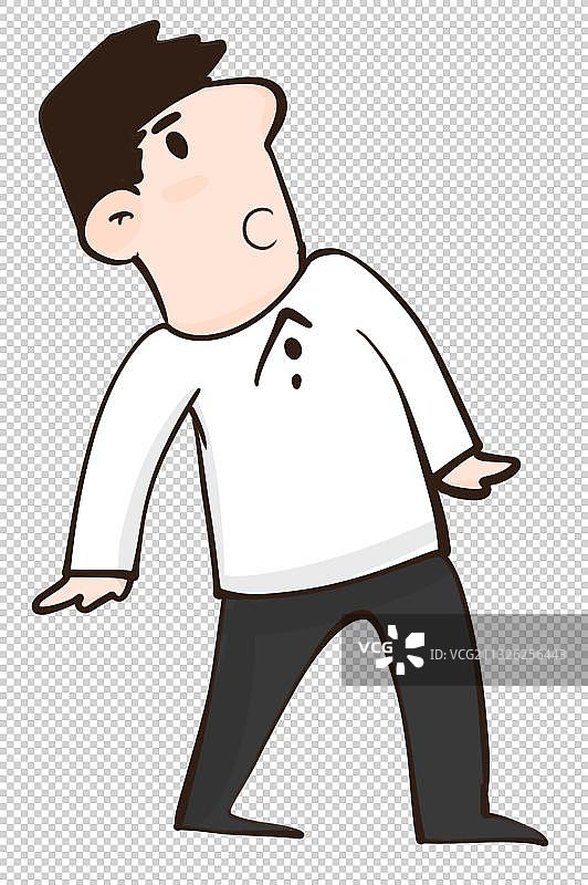 卡通简笔夸张漫画人物元素疑问好奇图片素材