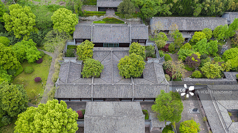 宁波慈城古城慈城县衙航拍图片素材