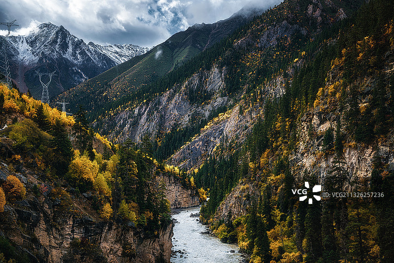 西藏帕隆藏布江秋色图片素材