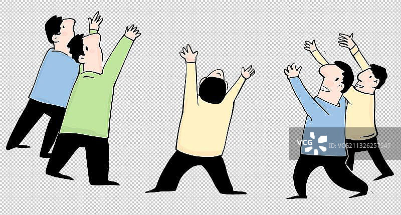 简笔漫画人物一群人图片素材