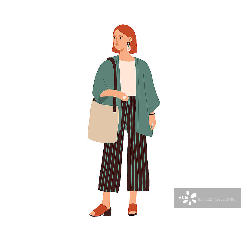 穿着休闲服的现代年轻女人图片素材